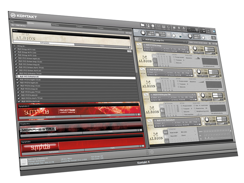 Albion runs via NI&#039;s Kontakt or its sibling Kontakt Player, which is bundled with the download.