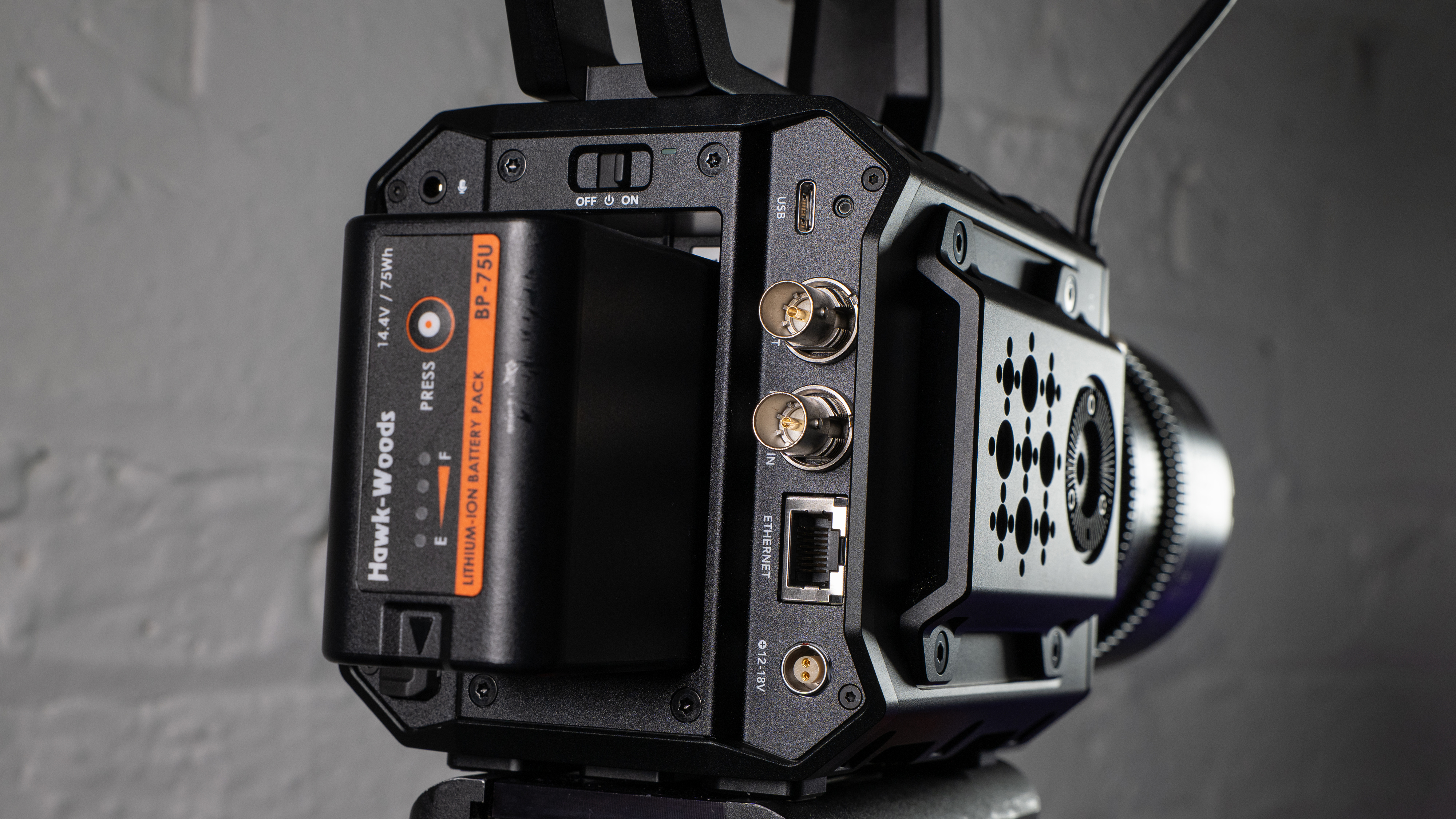 Blackmagic Pyxis 12K camera with lens attached