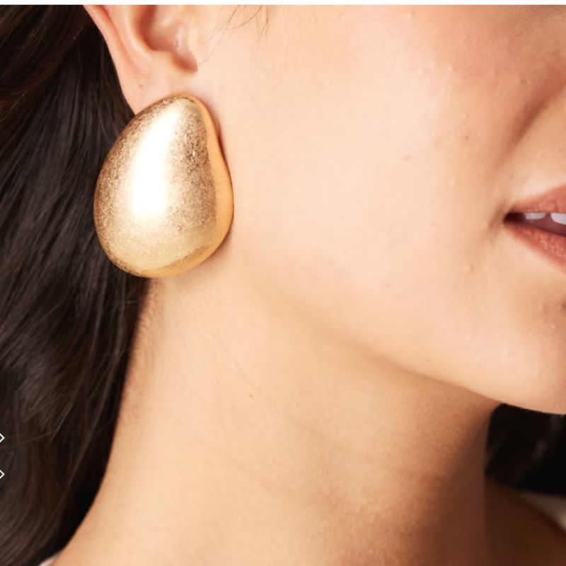 ASOS , Oversized Dome Earrings in Brushed Gold 