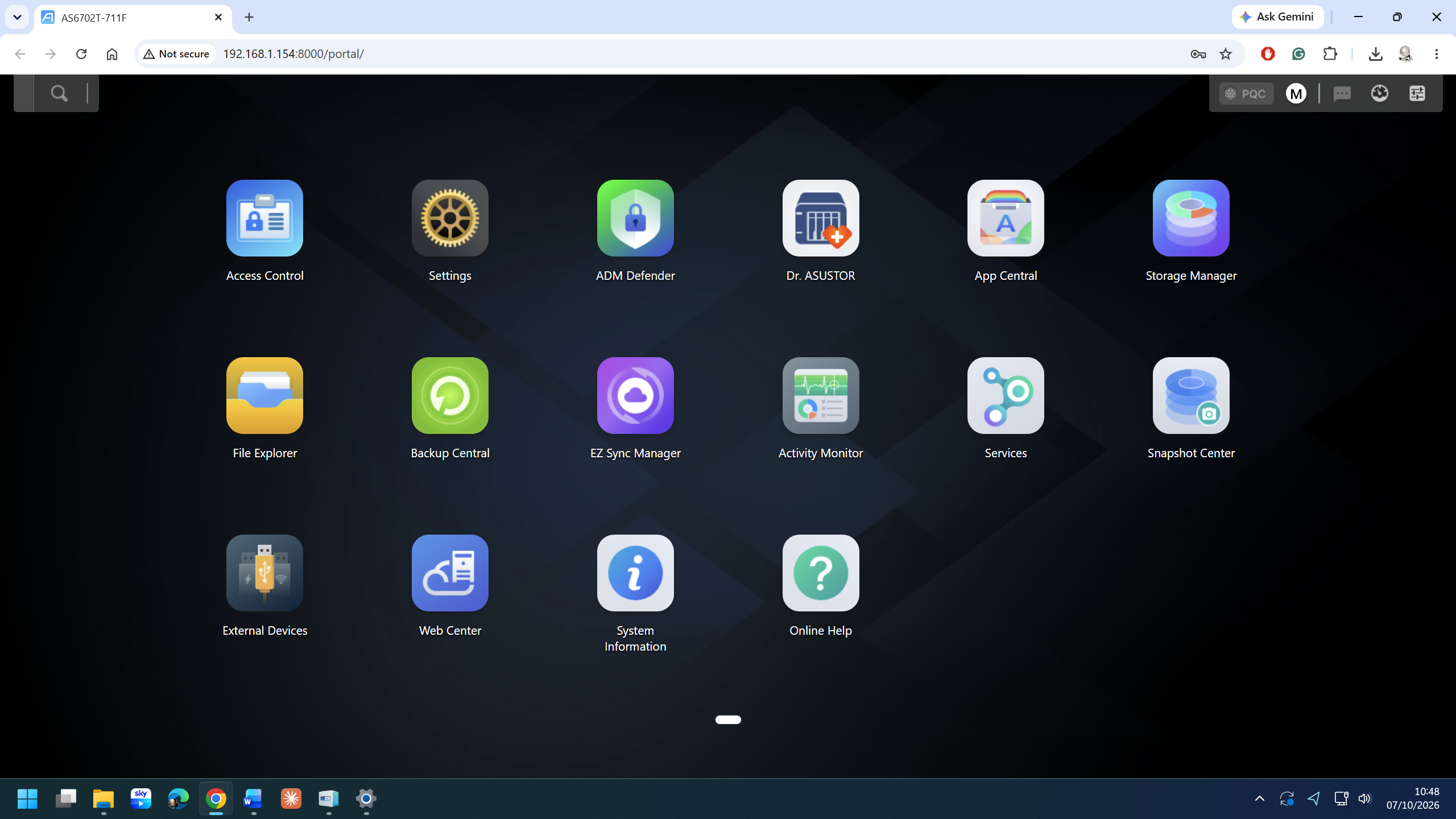 Asustor ADM 5.1 interface