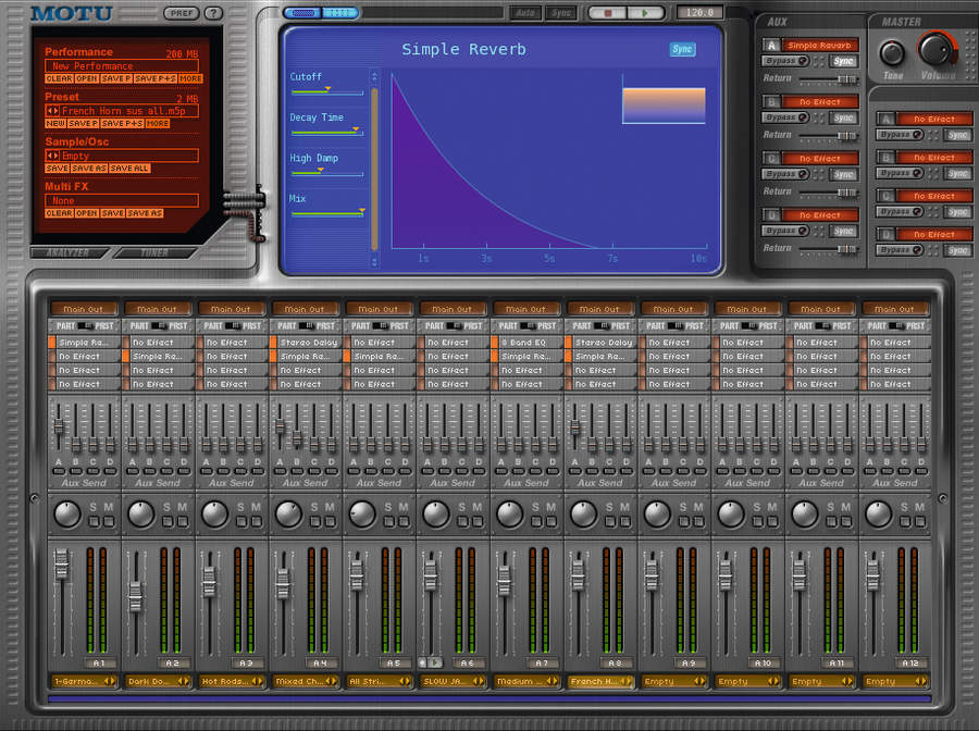 Set your levels using the built-in mixer.