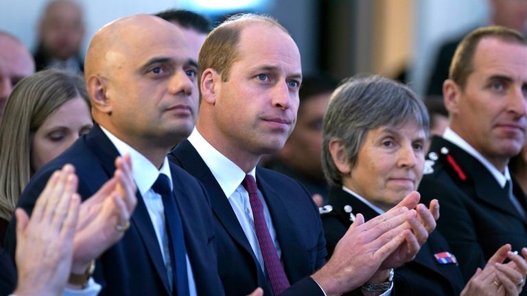 Prince William sat with Sajid Javid at the Royal Foundation's Emergency Services Mental Health Symposium 