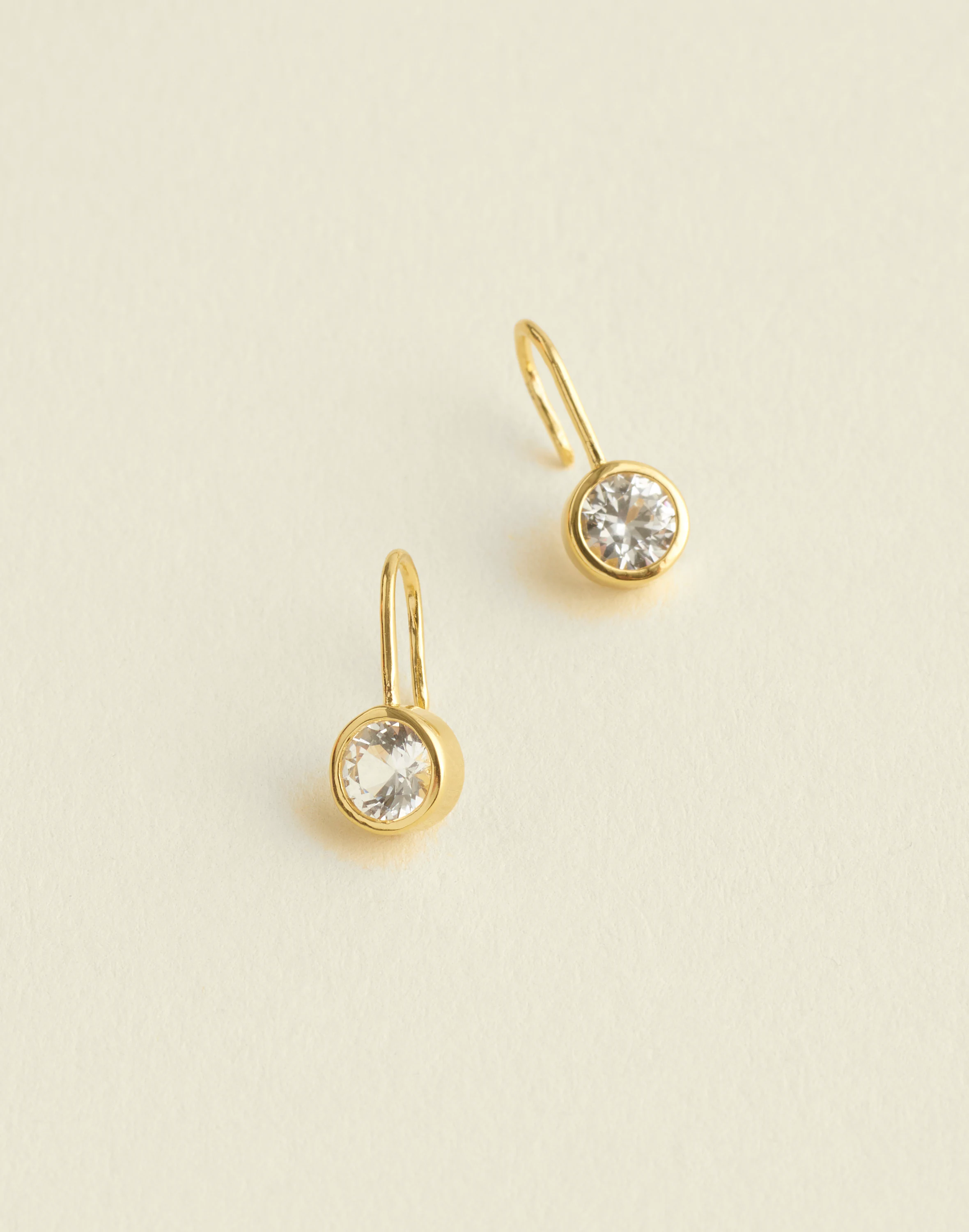 Demi-Fine Bezel Large Drop Earrings