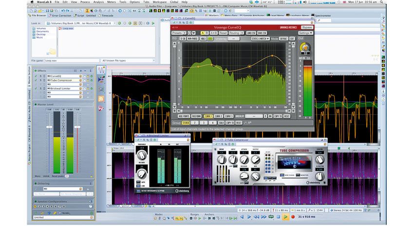 Voxengo's CurveEQ comes as standard alongside WaveLab's own Brickwall Limiter and Tube Compressor plugins