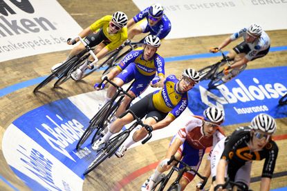 Mark Cavendish and Iljo Keisse at Ghent Six in 2019