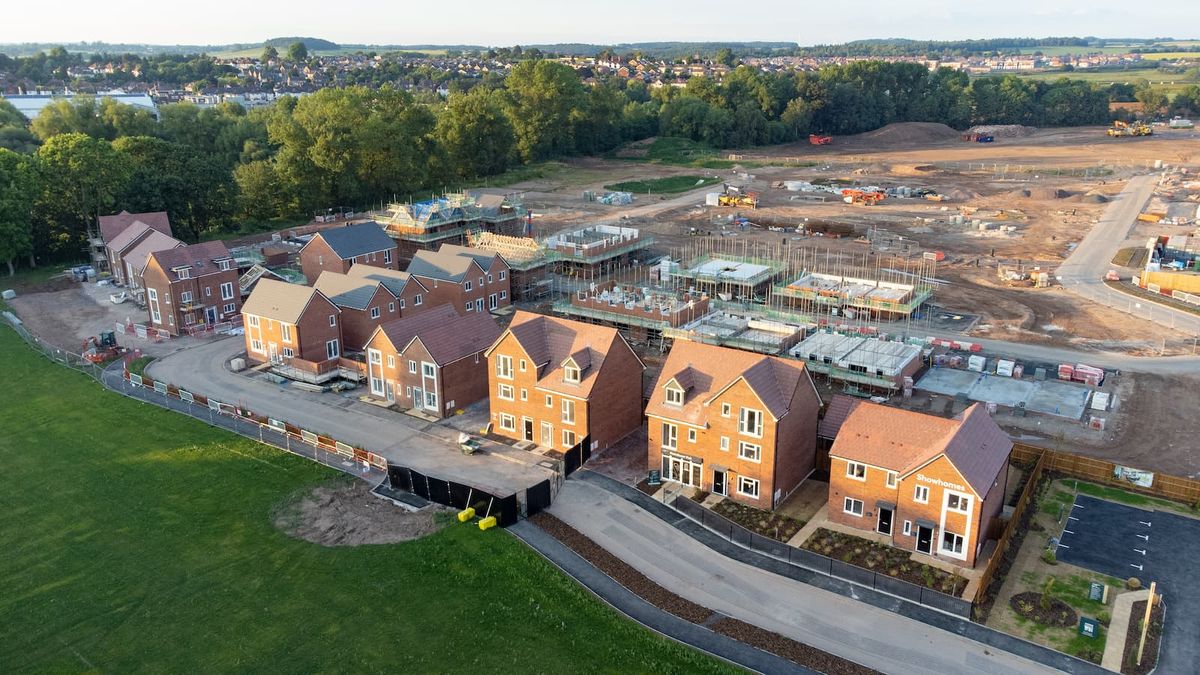 Houses being built on a building site