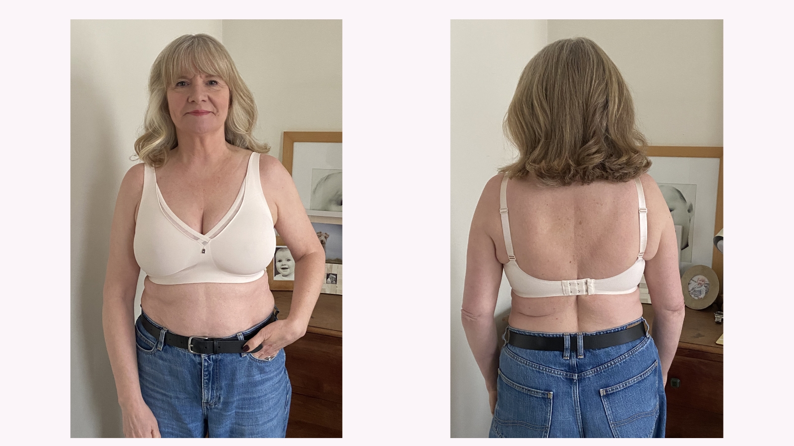Julie Player wearing Triumph True Shape Sensation Minimiser Bra