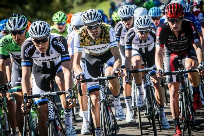 Tom Dumoulin (Giant-Shimano) stays protected by teammates