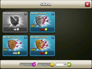 Clash of Clans shields