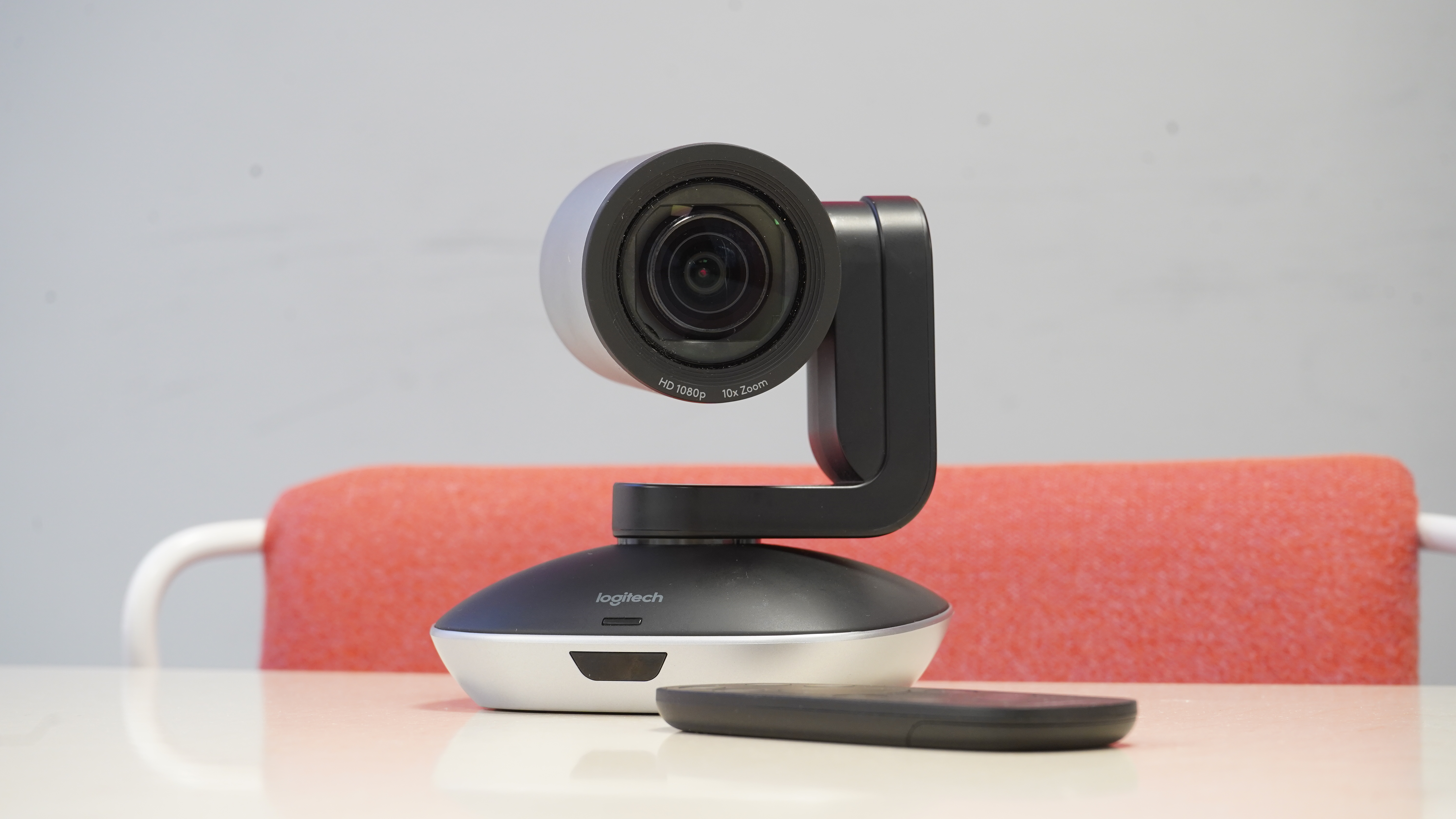 Logitech PTZ Pro 2 on a table in a meeting room