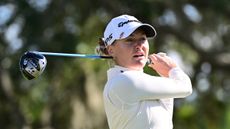 Charley Hull hits driver at the 2024 HGV Tournament of Champions in Florida