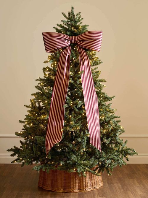 Talcott Striped Tree Topper Bow