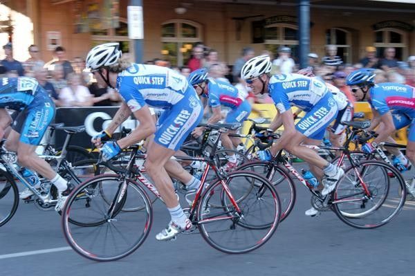 Quickstep teammates Filippo Pozzato and Kevin De Weert