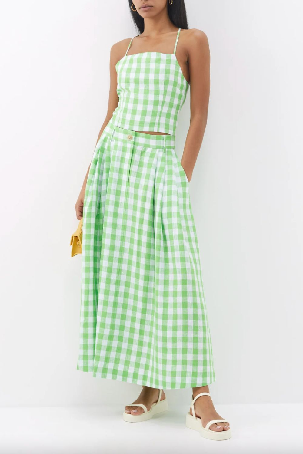 Mara Hoffman Tulay gingham hemp maxi skirt