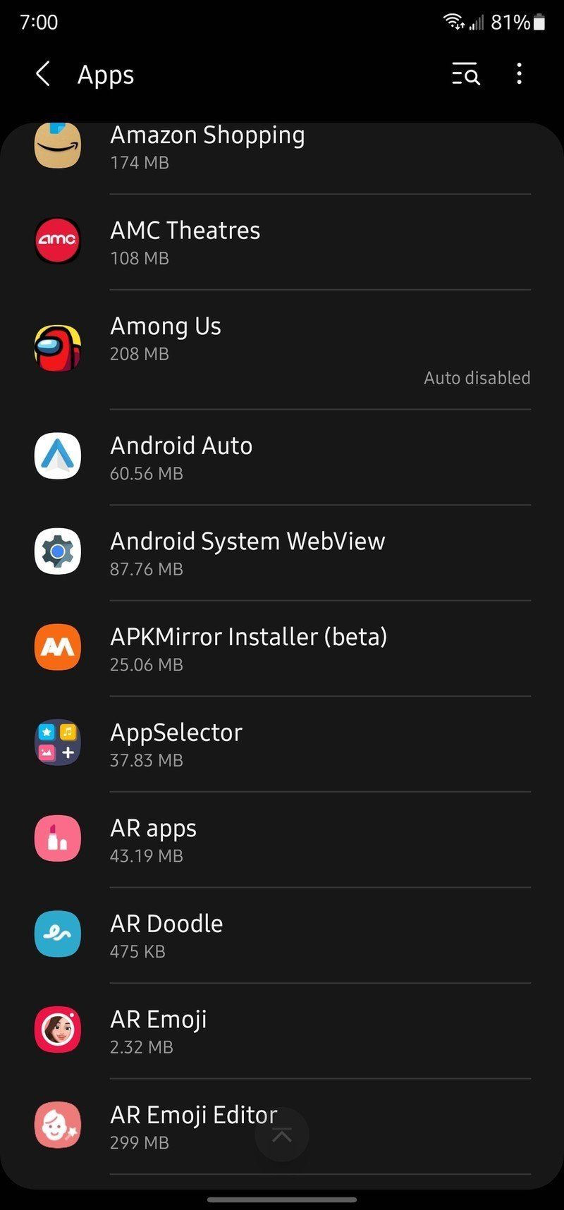 Uninstalling Android System WebView: Step 2