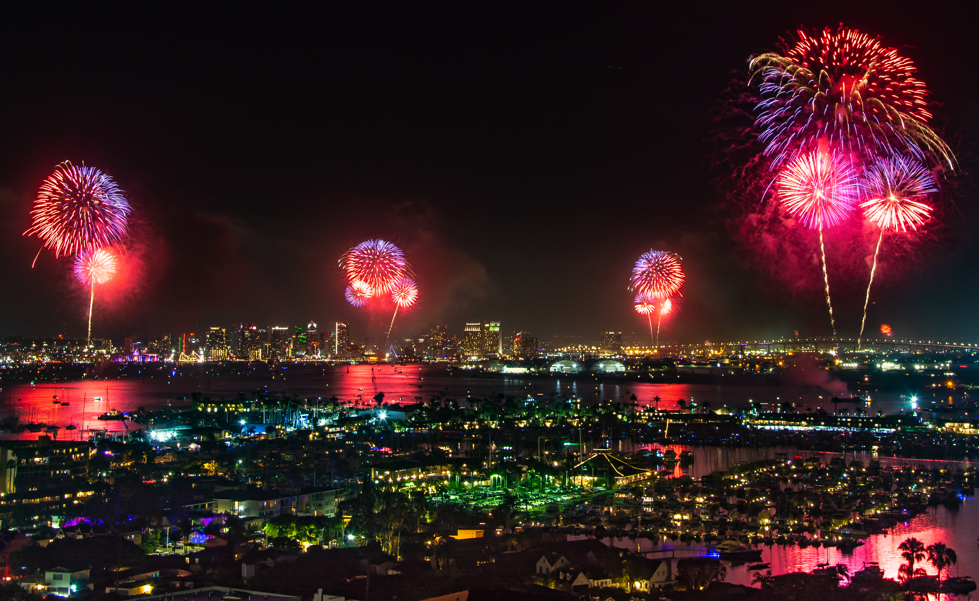 Fireworks over San Diego Bay