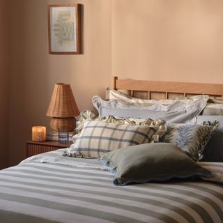 M&S Amie table lamp in a bedroom on a bedside table