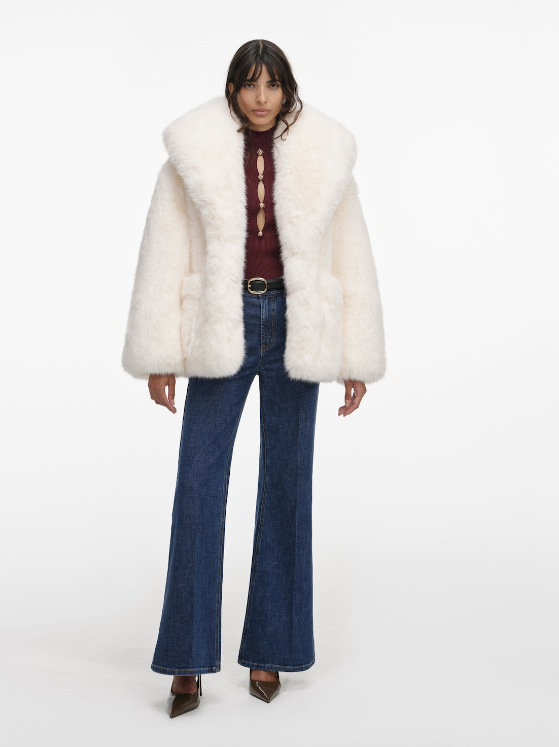 White Faux Fur Coat