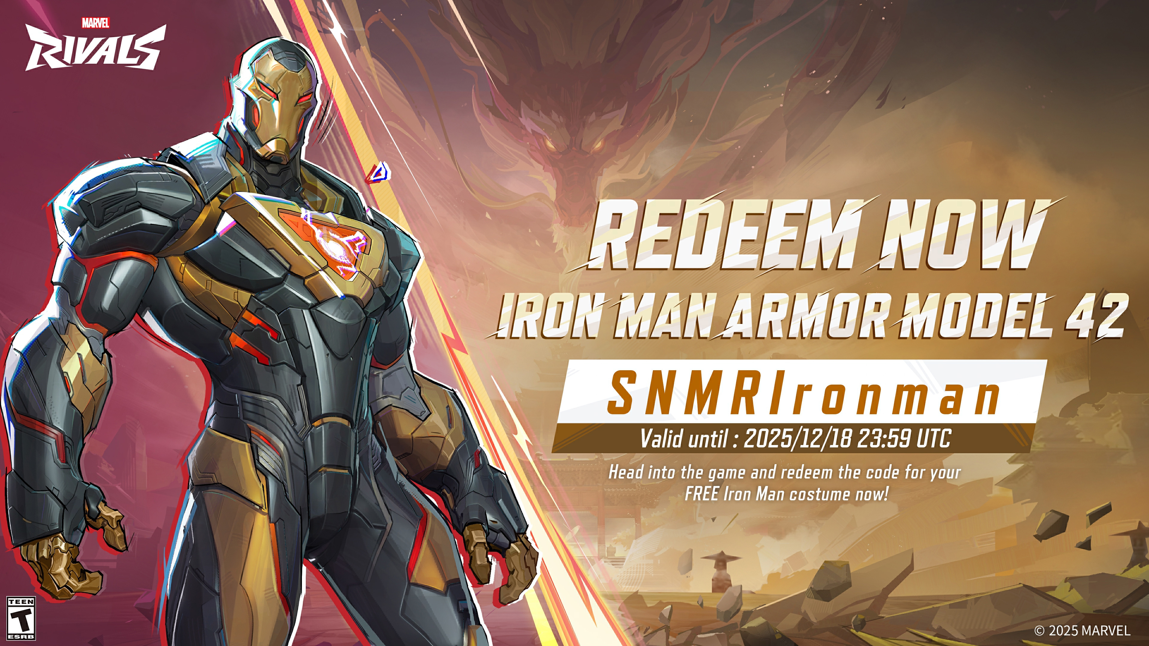 Marvel Rivals codes - Iron Man Armor Model 42 Costume