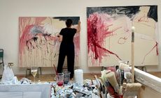 Tracey Emin at work in her studio in Margate