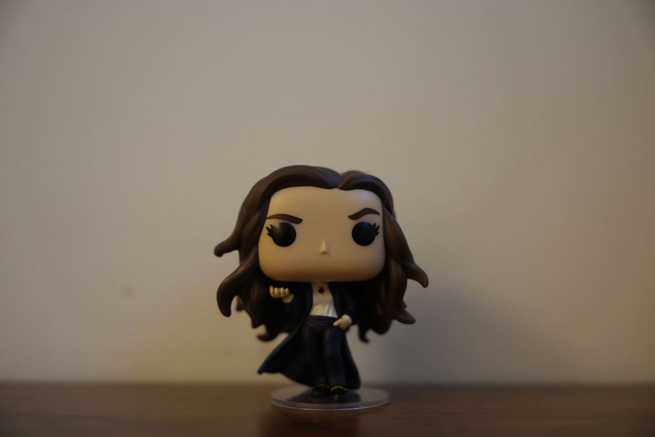 A photo of a Funko Pop bobblehead, taken on a Sony A1 II mirrorless camera and with a Sony FE 28-70mm F2 GM lens