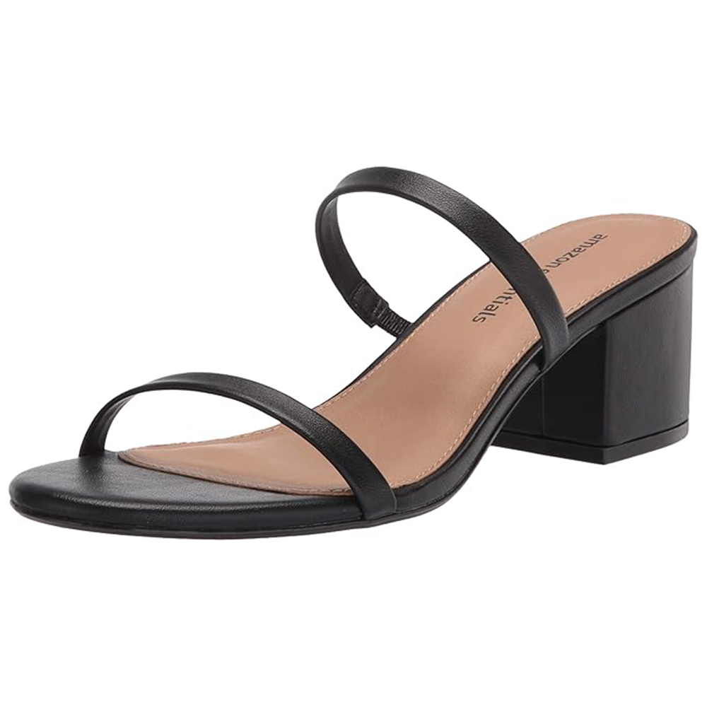 Amazon strap heel in black