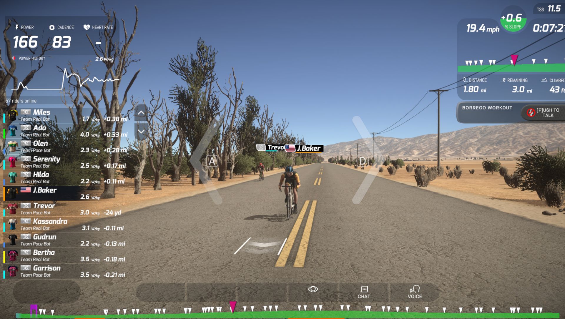 Image shows a rider using Wahoo's new Kickr Steer on the updated RGT cycling platform