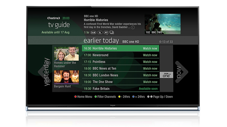 Freesat&#039;s Freetime will power new Panasonic smart TVs