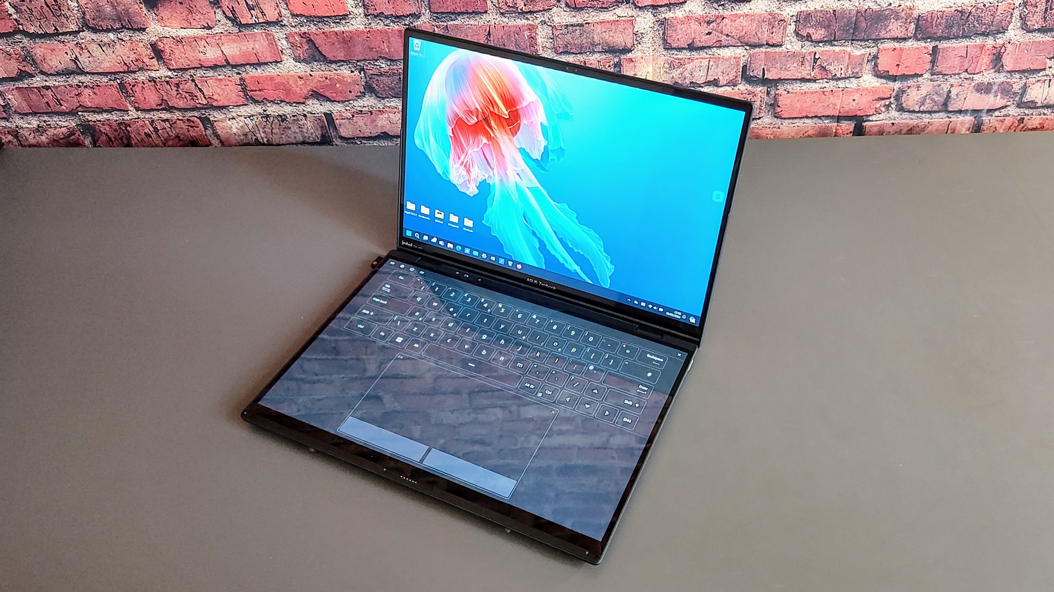 The Asus Zenbook Duo on a desk