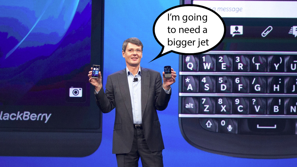 BlackBerry&#039;s latest jam sees it jet into financial thunderstorm