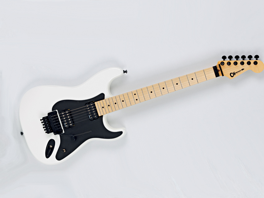 In addition to snow white, the guitar is available in Ferrari red or black.