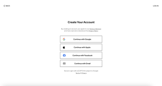 screenshot of squarespace sign up page