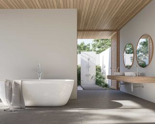 modern indoor-outdoor bathroom