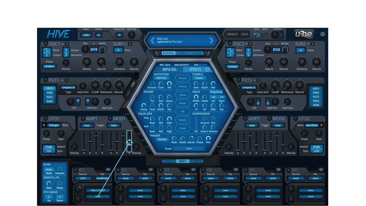 Hive's mod matrix unlocks the synth's potential, and its drag and drop routing is convenient