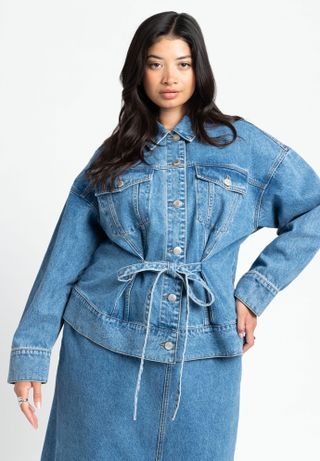 Denim Jacket With Cinched Waist