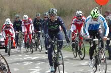 Alajendro Valverde is raced to the top by journalist Davide Cassani