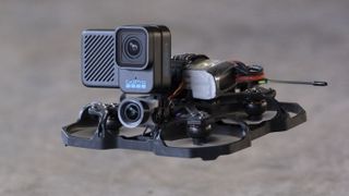 The GoPro Hero 10 Black Bones camera on an FPV drone