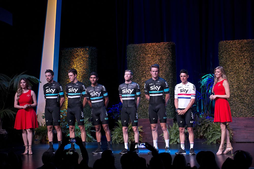 Peter Kennaugh and the Team Sky squad for California
