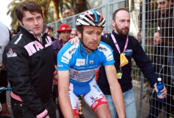 Michele Scarponi (Androni Giocattoli) was not happy after losing overall victory on the final day