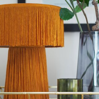 tassel lamp with yellow and lighting