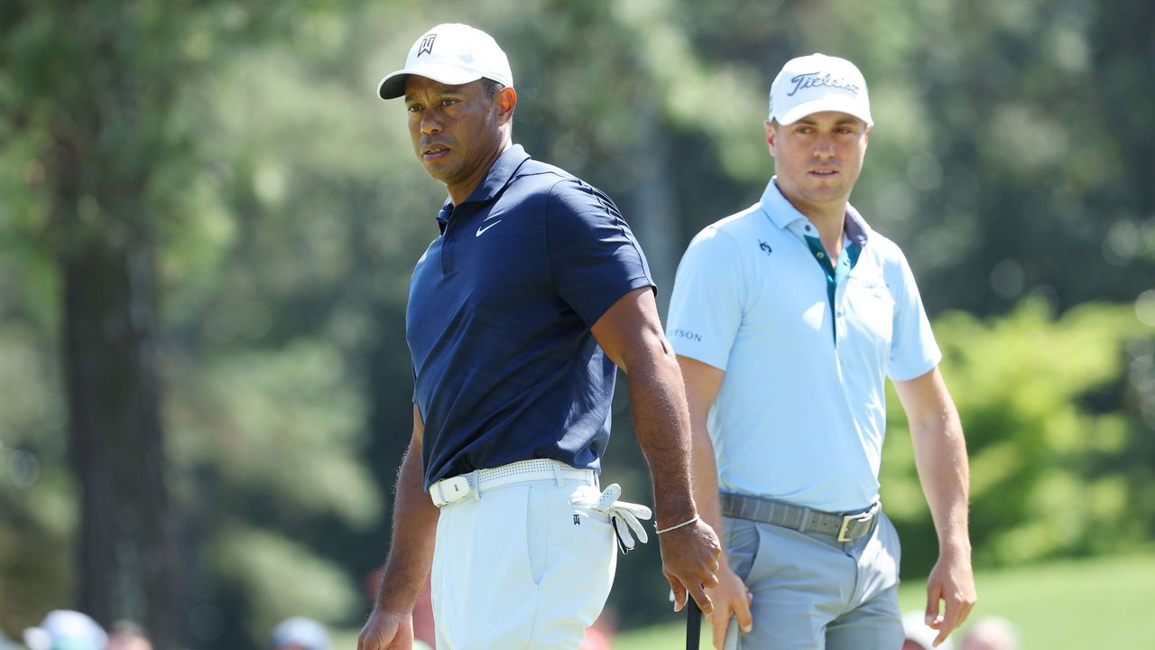 Justin Thomas and Tiger Woods pictured