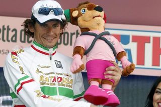 Filippo Pozzato (Katusha) and a fuzzy new friend