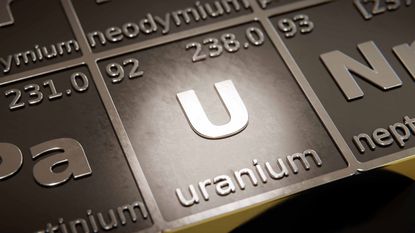 Digital rendition of Uranium symbol on periodic table