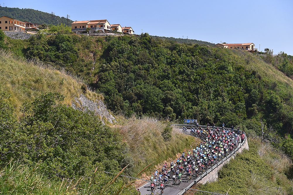 The peloton in action during the Giro's fourth stage.