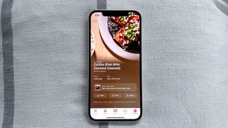 Recipes in the food section of Apple News Plus on an iPhone