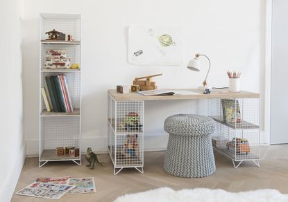 Loaf Matey storage desk with shelves and mango wood top