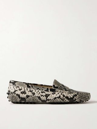 Gommino Snake-Effect Leather Loafers