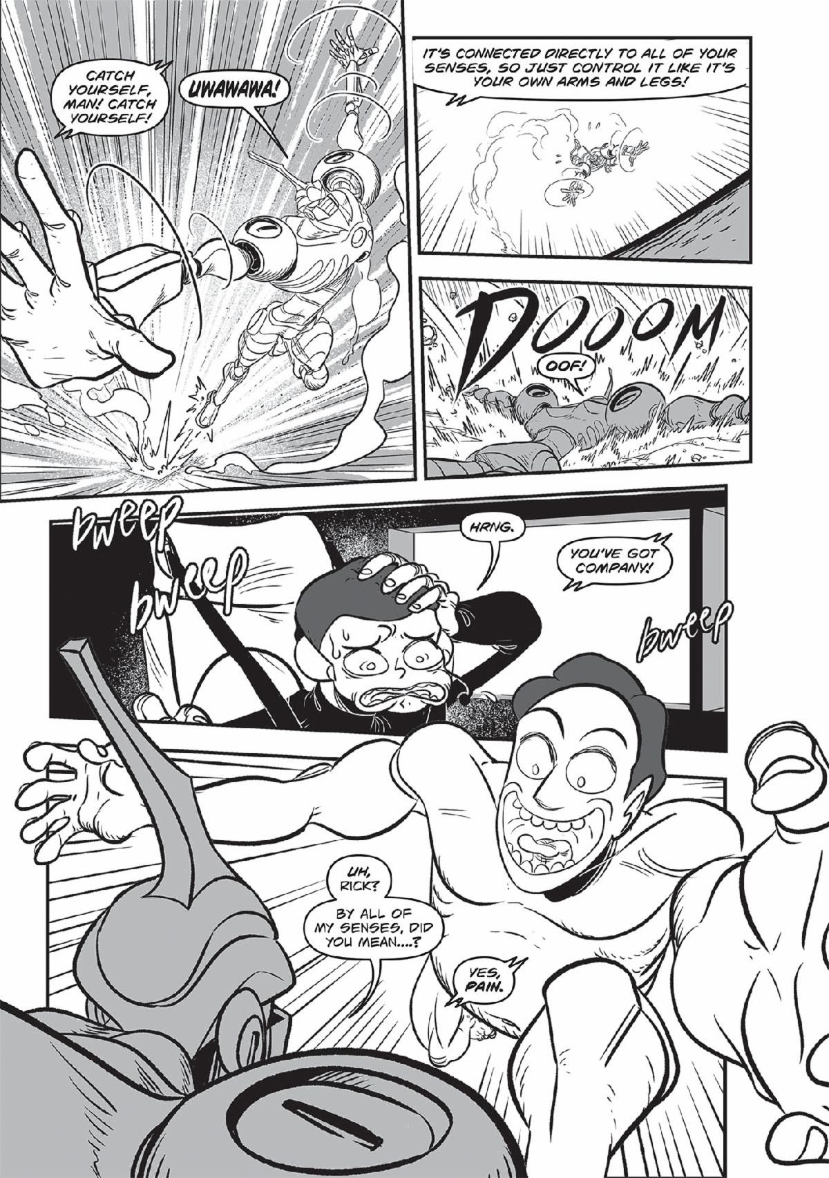 Rick and Morty argue about Morty piloting a mech in these preview pages of the new manga.