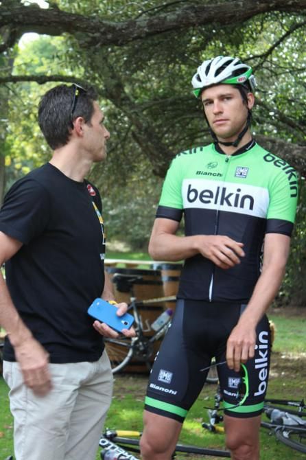 Theo Bos with team pricipal Doug Ryder.