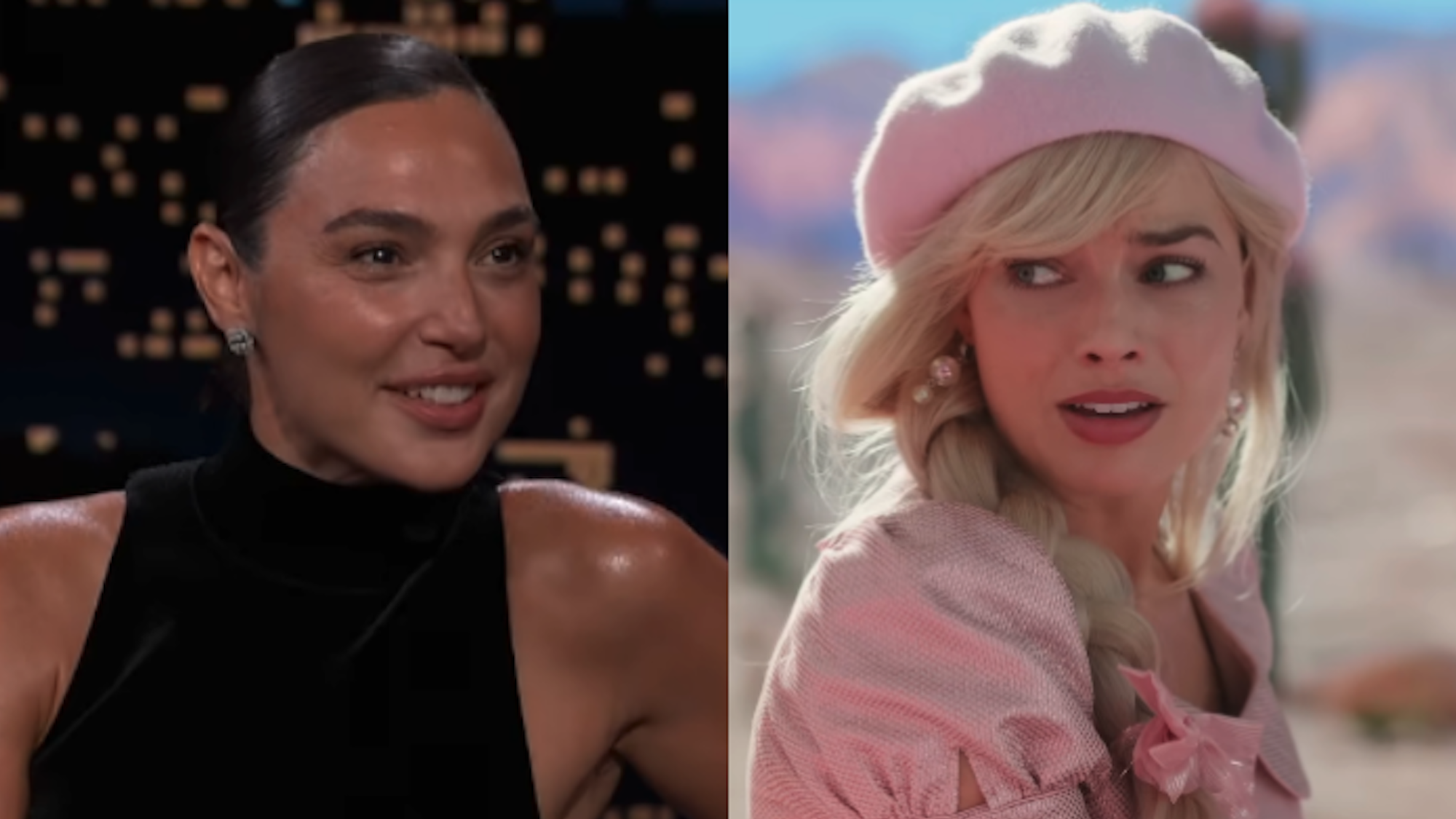 Gal Gadot on Jimmy Kimmel Live and Margot Robbie in Barbie